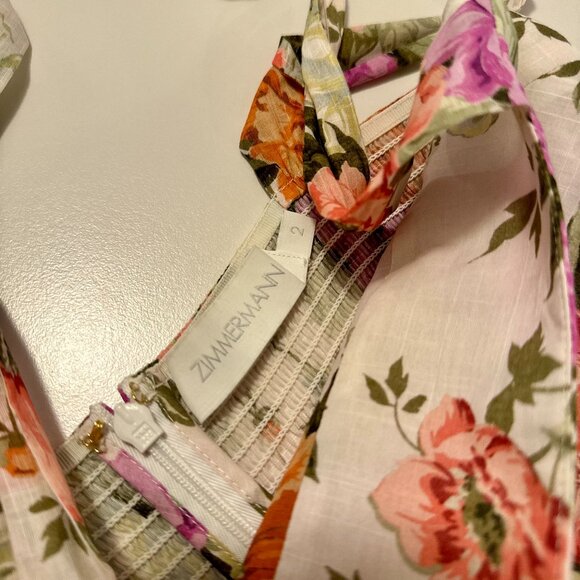 ZIMMERMANN Pattie Tie Shoulder Dress - SZ 2 - Picture 6 of 7